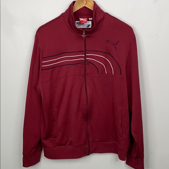 Puma Other - Puma maroon retro stripe track jacket - L